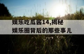 娱乐吃瓜酱14,揭秘娱乐圈背后的那些事儿