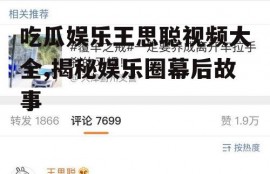 吃瓜娱乐王思聪视频大全,揭秘娱乐圈幕后故事