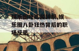 娱乐圈吃瓜酱辞职,娱乐圈八卦狂热背后的职场反思