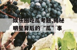 娱乐圈吃瓜考题,揭秘明星背后的“瓜”事