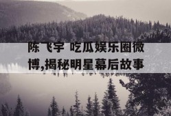 陈飞宇 吃瓜娱乐圈微博,揭秘明星幕后故事