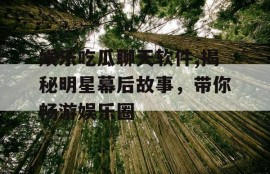 娱乐吃瓜聊天软件,揭秘明星幕后故事，带你畅游娱乐圈