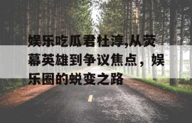 娱乐吃瓜君杜淳,从荧幕英雄到争议焦点，娱乐圈的蜕变之路