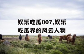 娱乐吃瓜007,娱乐吃瓜界的风云人物