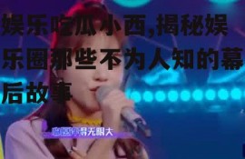 娱乐吃瓜小西,揭秘娱乐圈那些不为人知的幕后故事