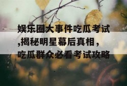 娱乐圈大事件吃瓜考试,揭秘明星幕后真相，吃瓜群众必看考试攻略