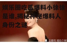 娱乐圈吃瓜爆料小徐徐是谁,揭秘神秘爆料人身份之谜
