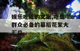 娱乐吃瓜的文案,吃瓜群众必备的幕后花絮大汇总