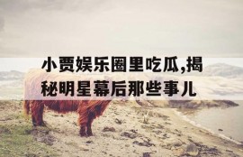 小贾娱乐圈里吃瓜,揭秘明星幕后那些事儿