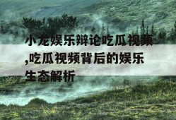 小龙娱乐辩论吃瓜视频,吃瓜视频背后的娱乐生态解析