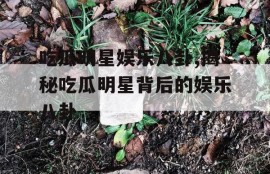 吃瓜明星娱乐八卦,揭秘吃瓜明星背后的娱乐八卦