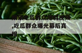 娱乐吃瓜群众爆料视频,吃瓜群众曝光幕后真相