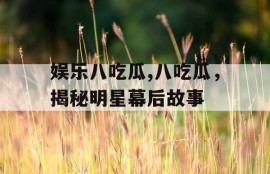 娱乐八吃瓜,八吃瓜，揭秘明星幕后故事