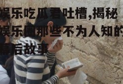 娱乐吃瓜君吐槽,揭秘娱乐圈那些不为人知的幕后故事