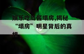 娱乐吃瓜酱塌房,揭秘“塌房”明星背后的真相