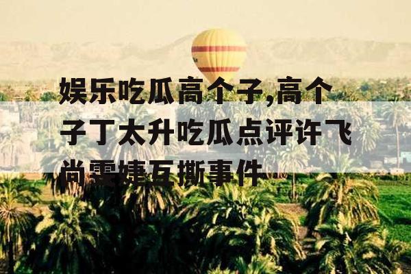 娱乐吃瓜高个子,高个子丁太升吃瓜点评许飞尚雯婕互撕事件