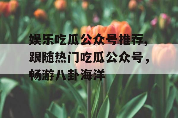娱乐吃瓜公众号推荐,跟随热门吃瓜公众号，畅游八卦海洋