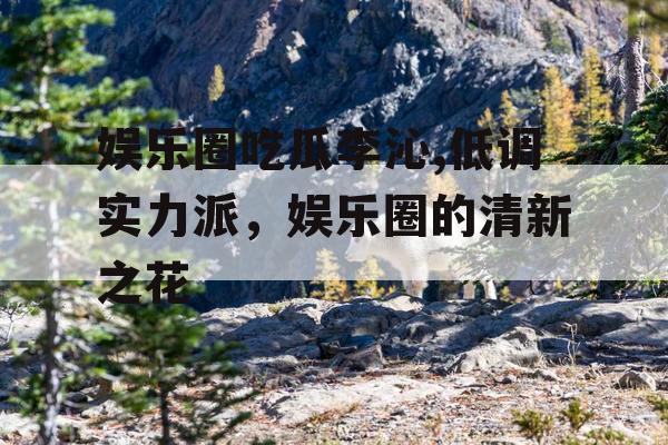 娱乐圈吃瓜李沁,低调实力派，娱乐圈的清新之花