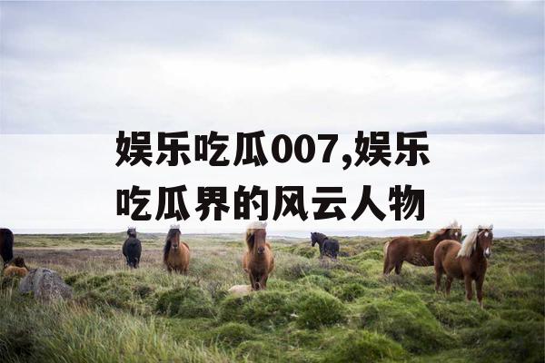 娱乐吃瓜007,娱乐吃瓜界的风云人物