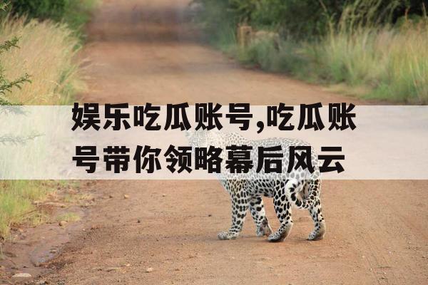 娱乐吃瓜账号,吃瓜账号带你领略幕后风云