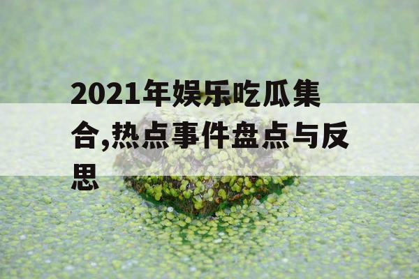 2021年娱乐吃瓜集合,热点事件盘点与反思