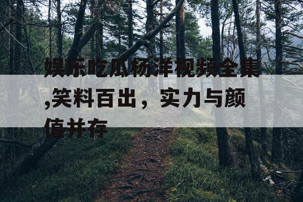 娱乐吃瓜杨洋视频全集,笑料百出，实力与颜值并存