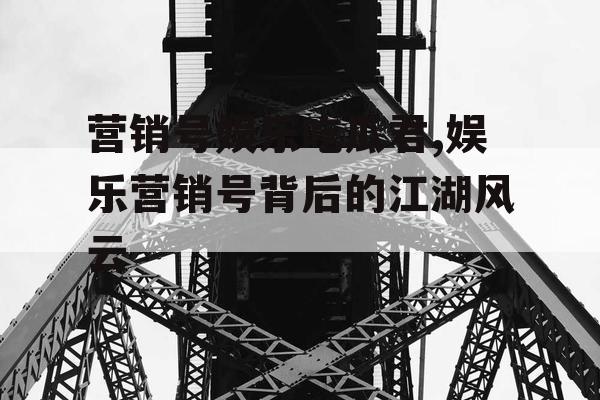 营销号娱乐吃瓜君,娱乐营销号背后的江湖风云