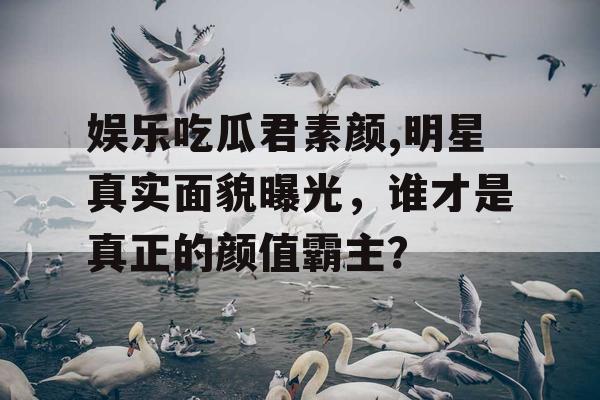 娱乐吃瓜君素颜,明星真实面貌曝光，谁才是真正的颜值霸主？