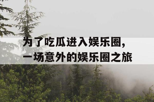 为了吃瓜进入娱乐圈,一场意外的娱乐圈之旅