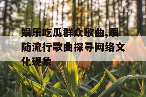 娱乐吃瓜群众歌曲,跟随流行歌曲探寻网络文化现象